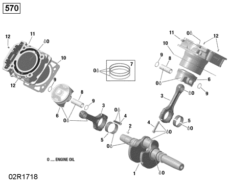 01- Rotax - Crankshaft and Pistons - 570 EFI