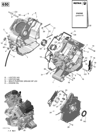 01- Crankcase - 650 EFI