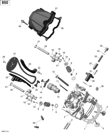 01- Rotax - Cylinder Head, Front - 850 EFI