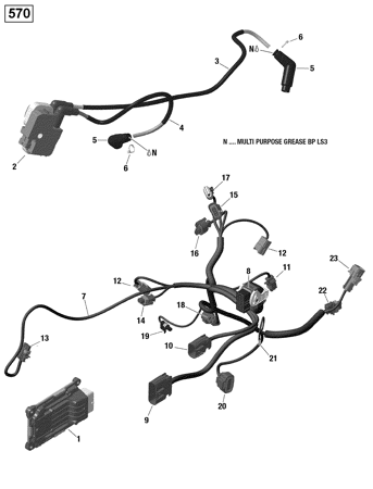 10- Engine Harness and Electronic Module - 570 EFI (Package PRO)