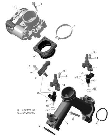 01- Rotax - Air Intake Manifold And Throttle Body Version 2