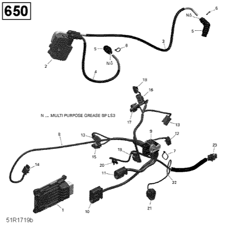10- Engine Harness and Electronic Module - 650 EFI (Package North)