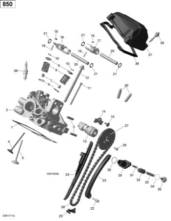 01- Rotax - Cylinder Head, Rear - 850 EFI