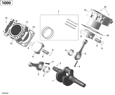 01- Crankshaft, Piston and Cylinder - 1000R EFI
