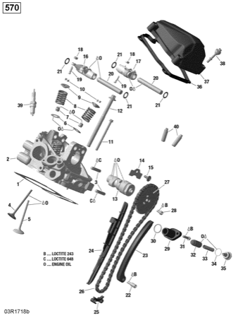 01- Rotax - Cylinder Head, Rear - 570 EFI