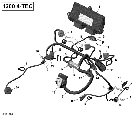 10- Engine Harness and Electronic Module - 1200iTC 4-TEC
