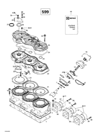 01- Cylinder, Exhaust Manifold (599)