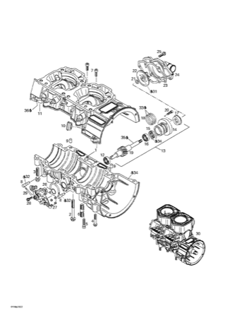 01- Crankcase, Water Pump And Oil Pump