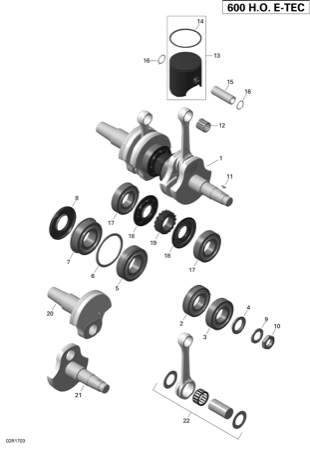 01- Engine - Crankshaft and Pistons - 600HO E-TEC