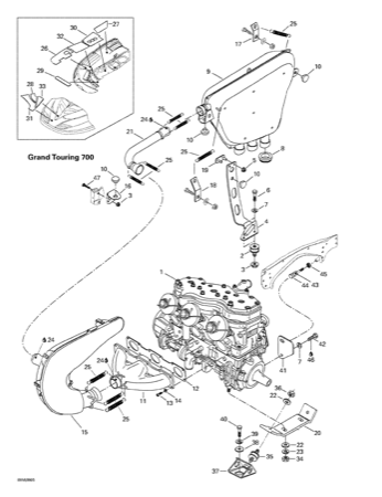 01- Engine Support And Muffler (Grand Touring 700)