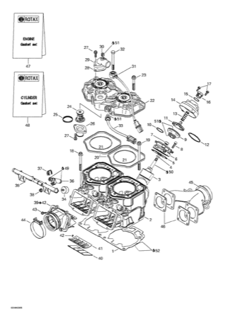 01- Cylinder, Exhaust Manifold, Reed Valve