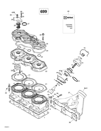 01- Cylinder, Exhaust Manifold (699)
