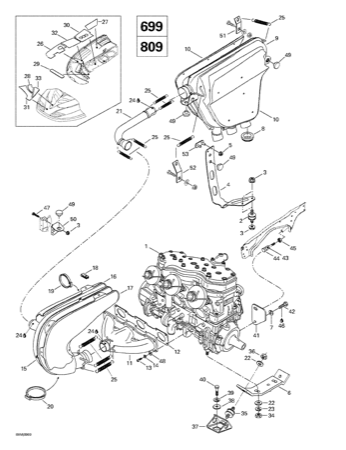 01- Engine Support And Muffler (699, 809)