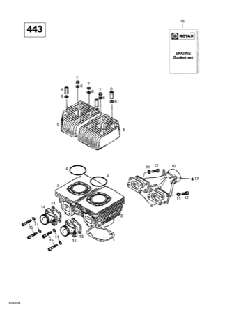 01- Cylinder, Intake Exhaust Manifold (443)