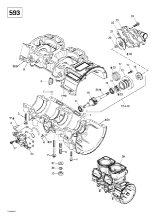 01- Crankcase, Water Pump And Oil Pump