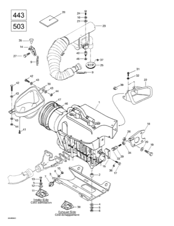 01- Engine Support And Muffler (443, 503)