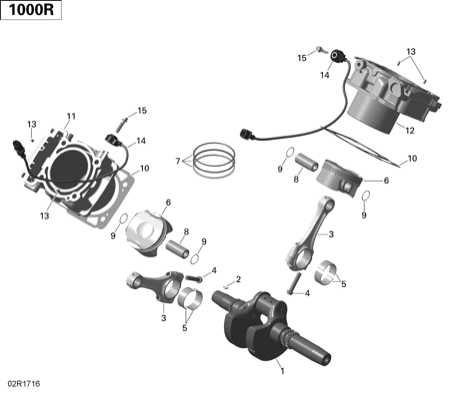 01- Crankshaft, Piston and Cylinder - 1000R