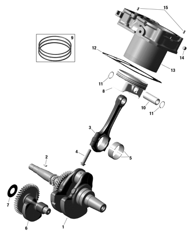 01- ROTAX - Crankshaft, Pistons and Cylinder