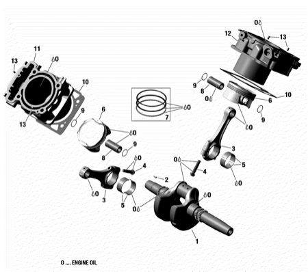 01- Rotax - Crankshaft, Piston And Cylinder